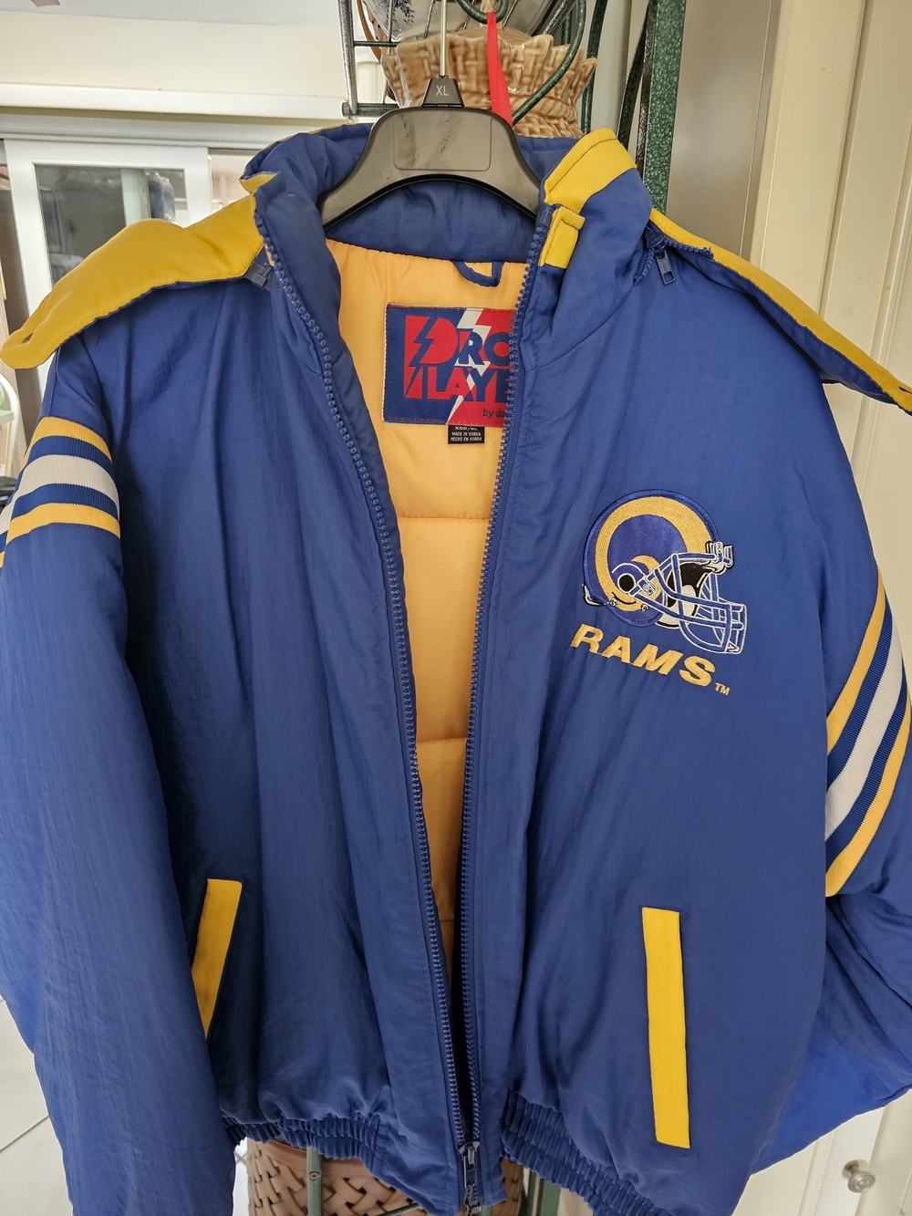 Pro Player Blue and Yellow Rams Puffer Jacket
